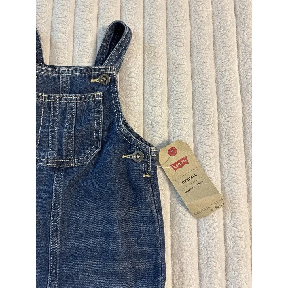 NWT Baby Levi's Overalls 18 Months Dark Wash Denim Kids Family Photo Pumpkin Fal